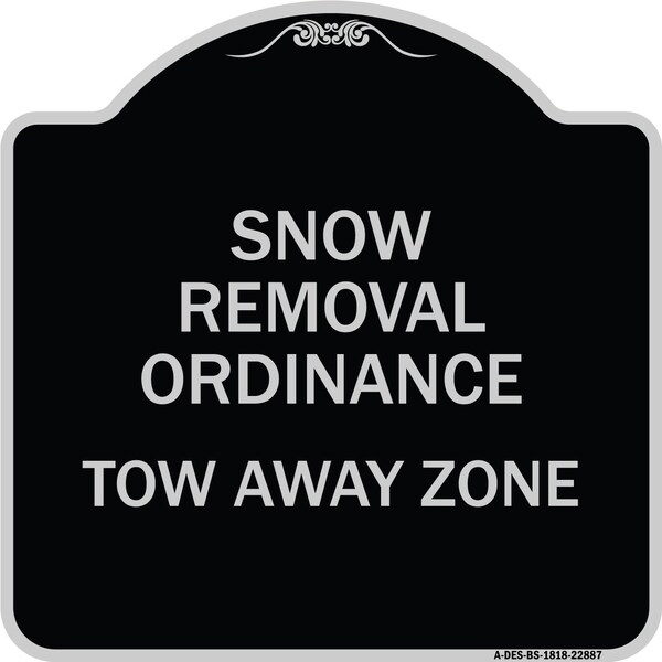 Snow Emergency Route Tow Away Zone W/ Graphic Heavy-Gauge Aluminum Sign, 18" x 18", BS-1818-22887